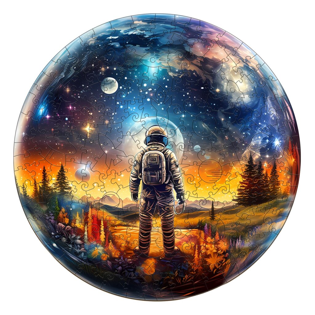Wooden Jigsaw Puzzle -Crystal Ball Astronaut 66dbc16240dbf