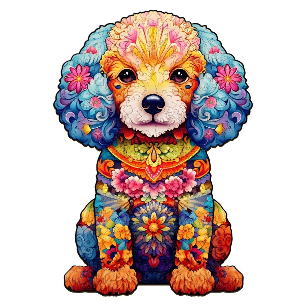 Wooden Jigsaw Puzzle-cute poodle 66e0ab87af8cc