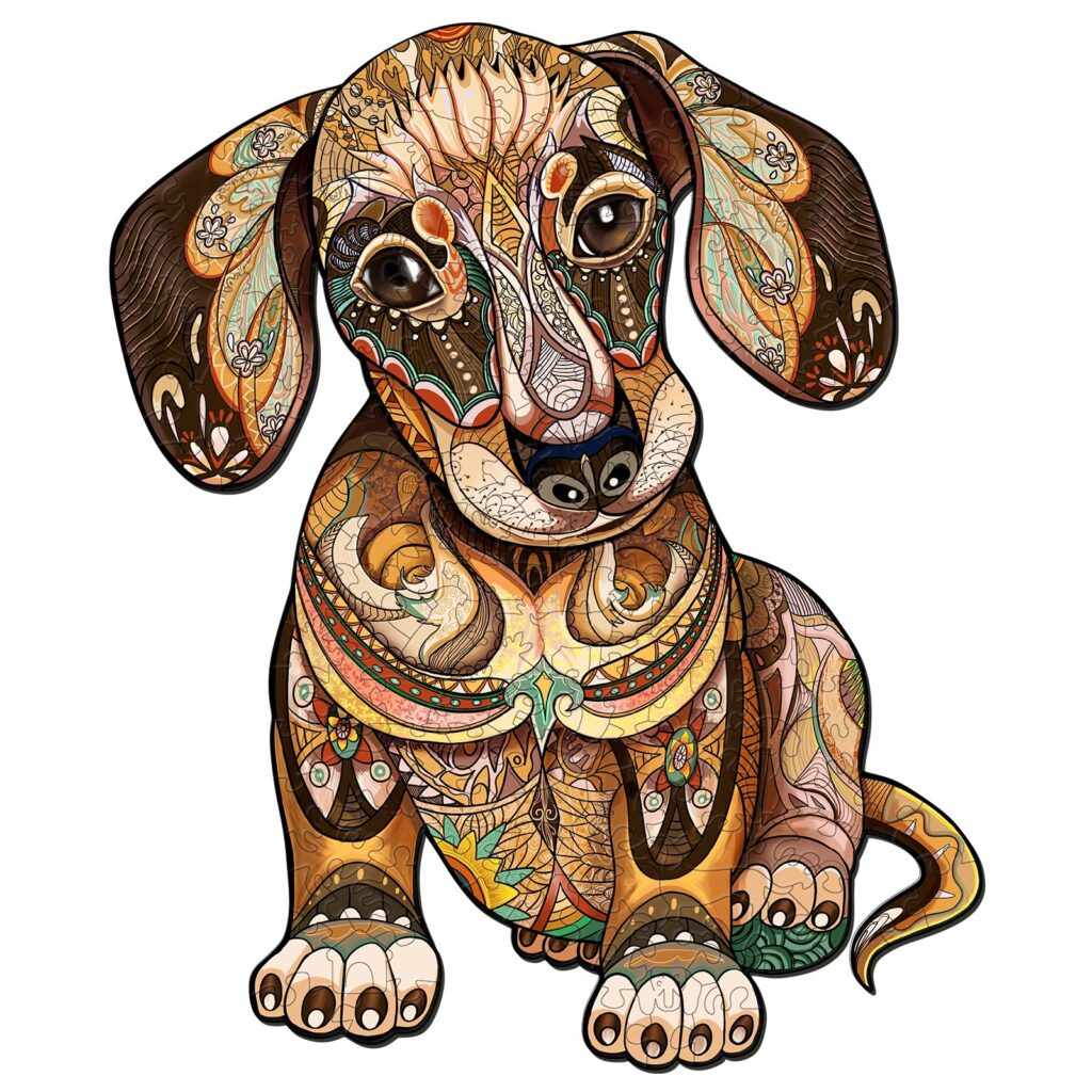 Wooden Jigsaw Puzzle-Dachshund 66dcd7d54238b