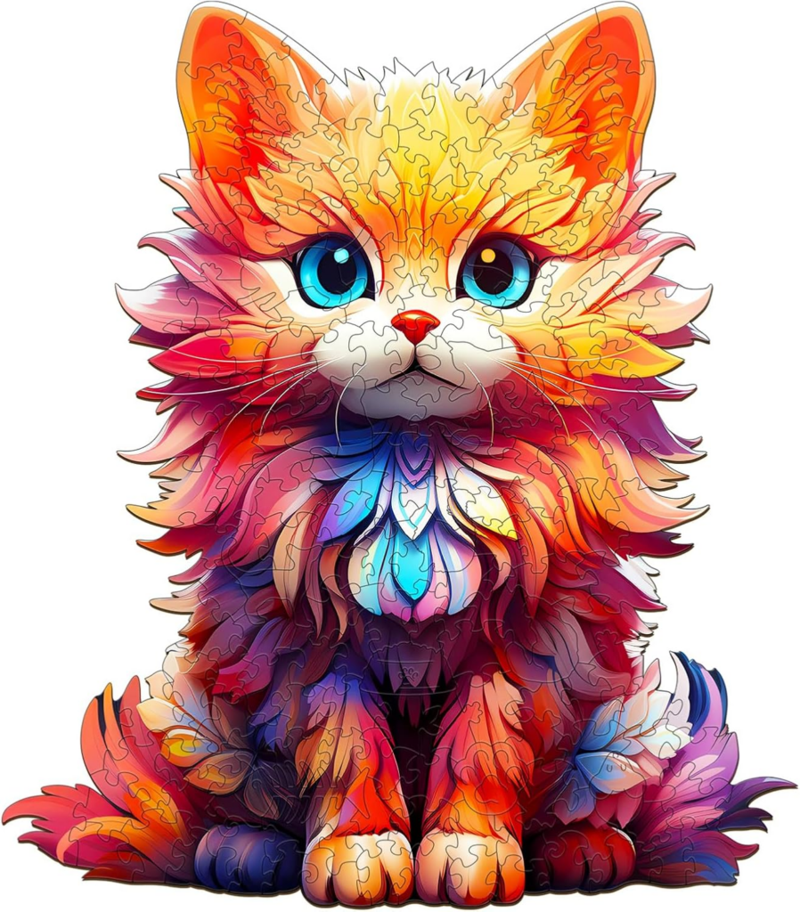 Wooden Jigsaw Puzzle-docile cat 66ef2bea1068f