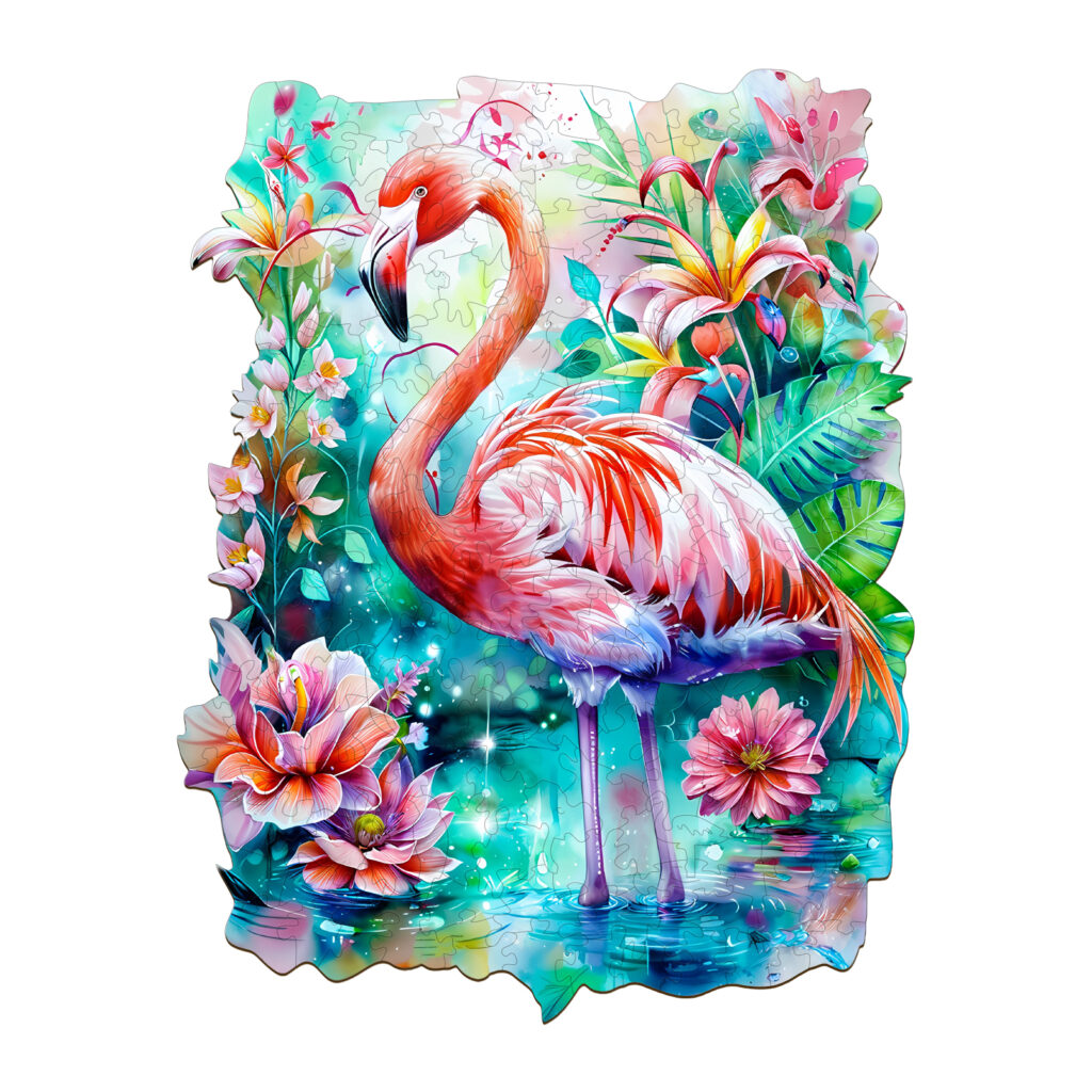Wooden Jigsaw Puzzle – Elegant Flamingo 66db8dbf1fbb2