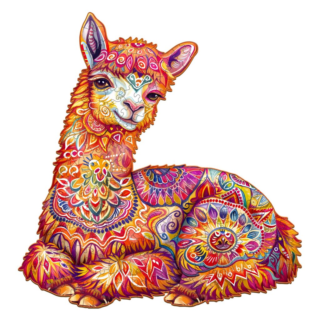 Wooden Jigsaw Puzzle – Elegant llama 66e417ff9810a