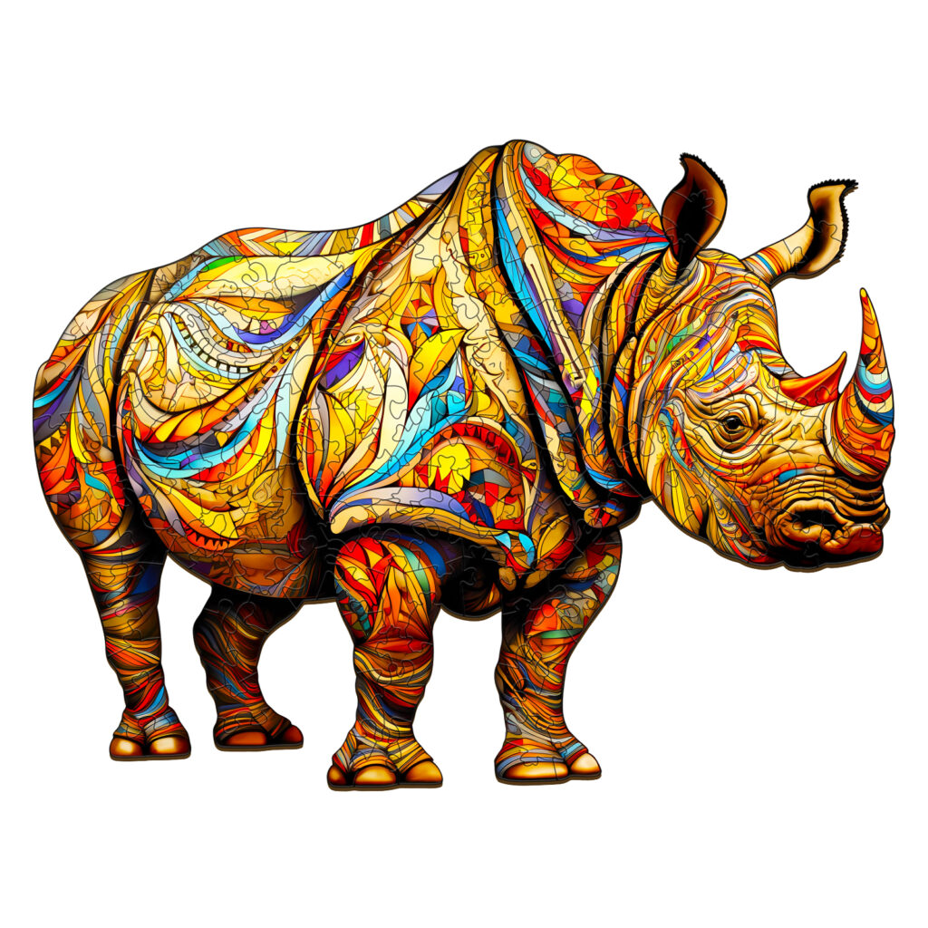 Wooden Jigsaw Puzzle – Fierce Rhinoceros 66e2900dea356