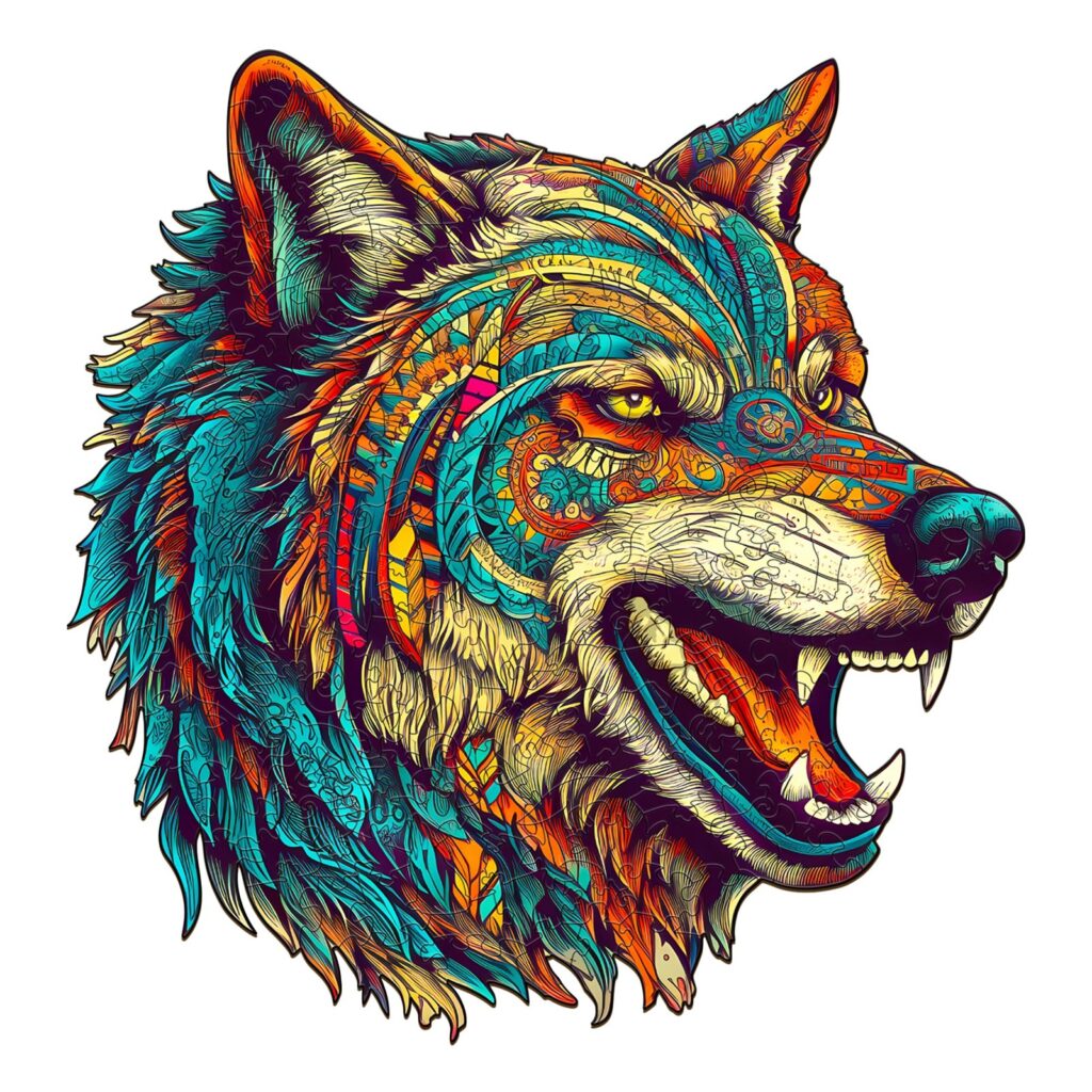 Wooden Jigsaw Puzzle-Fierce Wolf 66ec834932d82