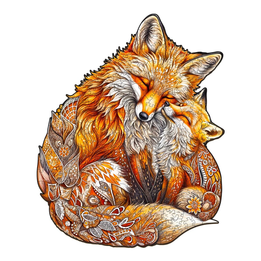 Wooden Jigsaw Puzzle-Fox Family 66db26ac4a7c4