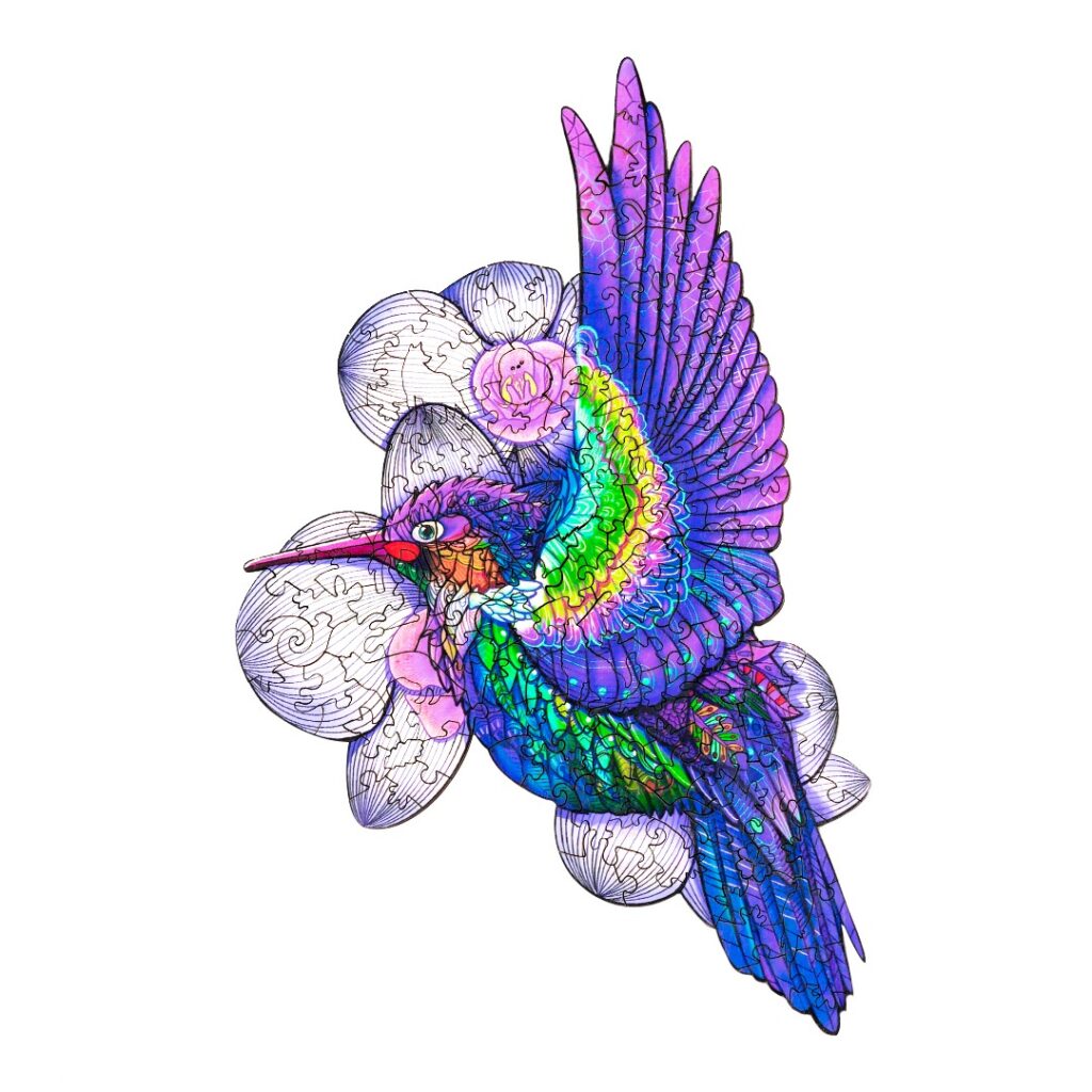 Wooden Jigsaw Puzzle-FREE HUMMINGBIRD 66ed518099be5