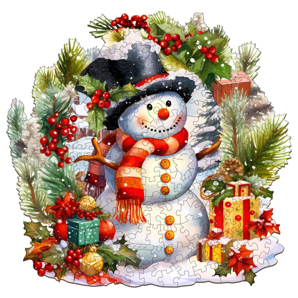 Wooden Jigsaw Puzzle-Frosty the Snowman 66eb39438365c