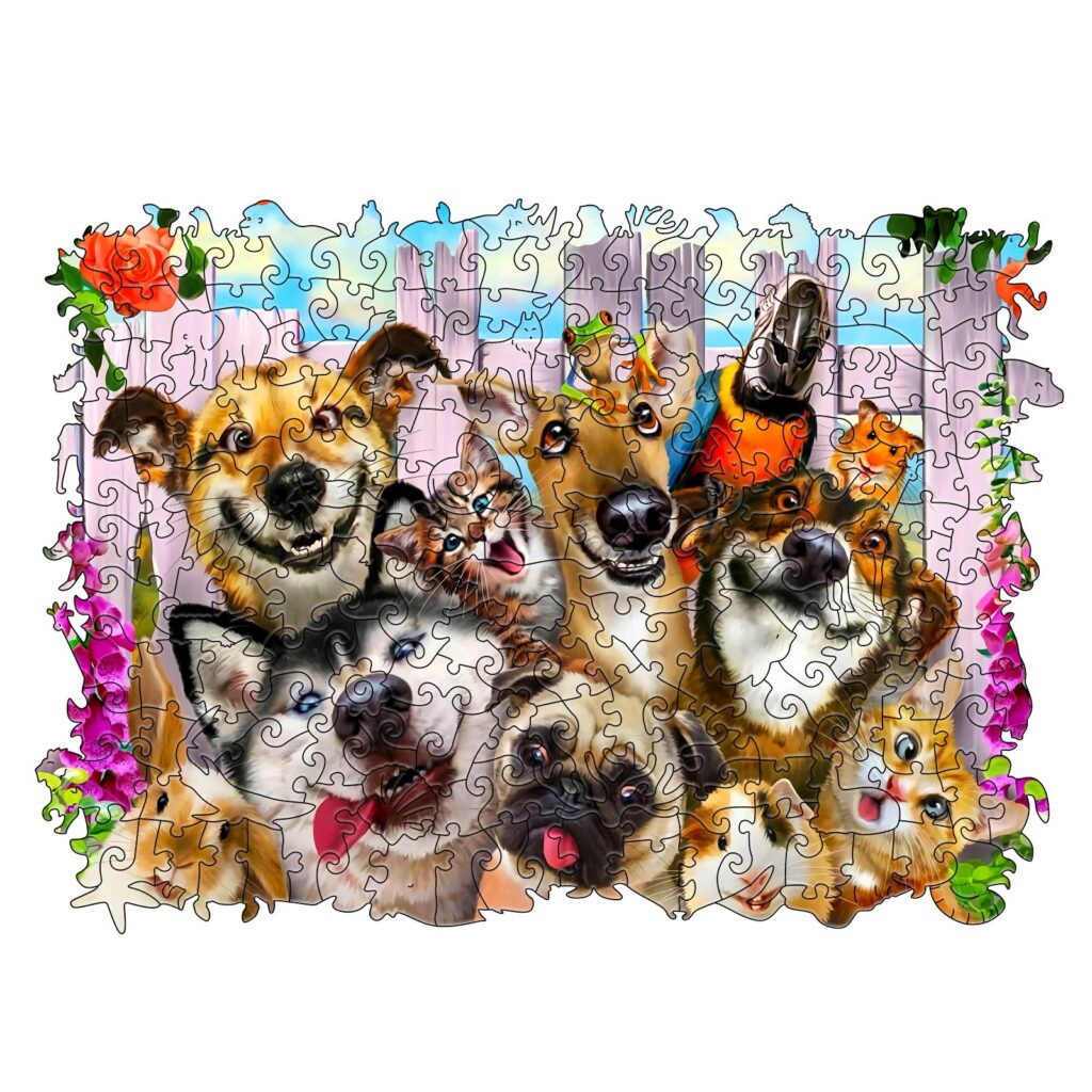 Wooden Jigsaw Puzzle-FUNNY DOGS 66e198a66344a