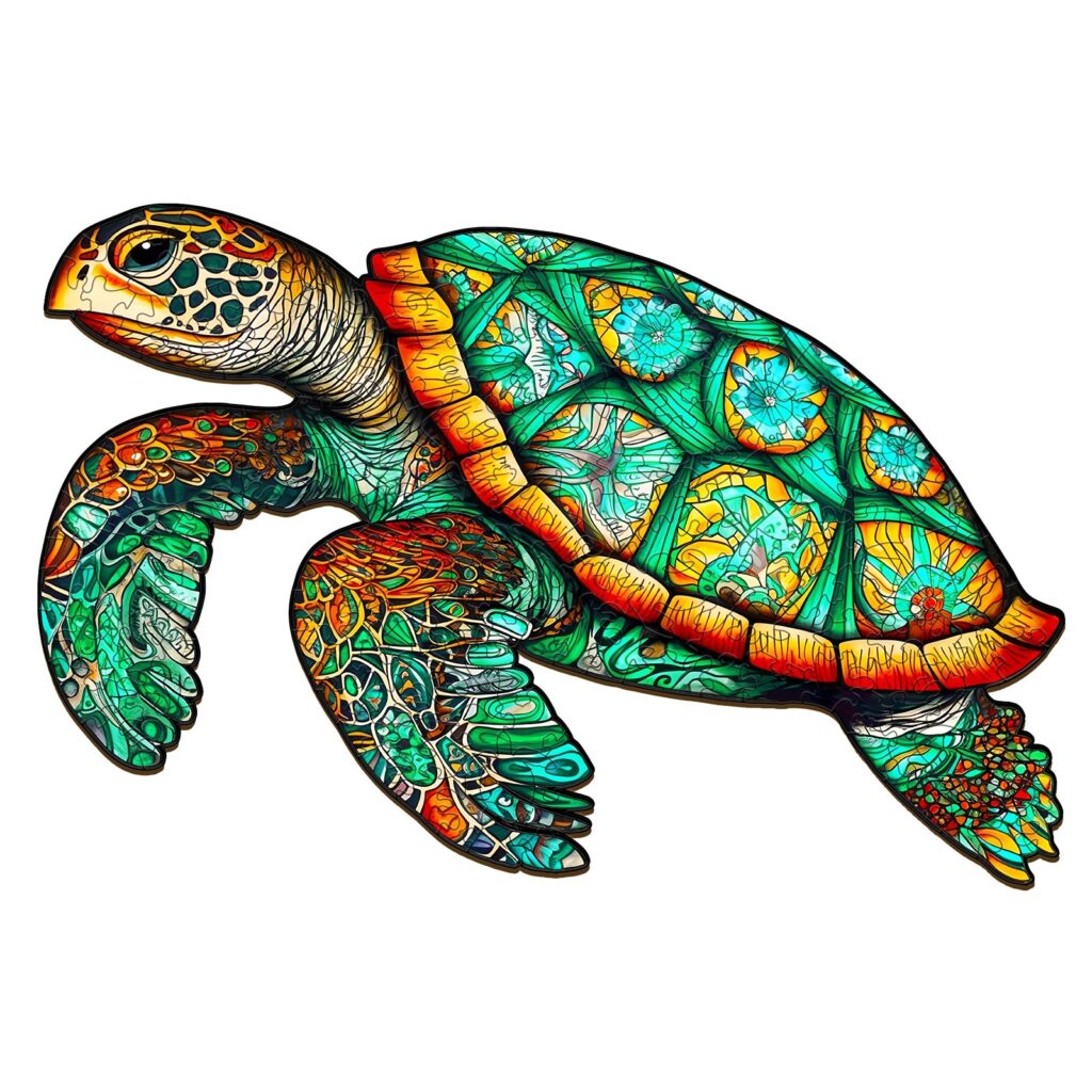 Wooden Jigsaw Puzzle-Graceful Sea Turtle 66ef0cfdacdc3