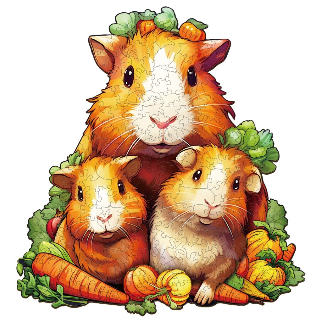 Wooden Jigsaw Puzzle-Guinea Pig Family 66ebaace69e34