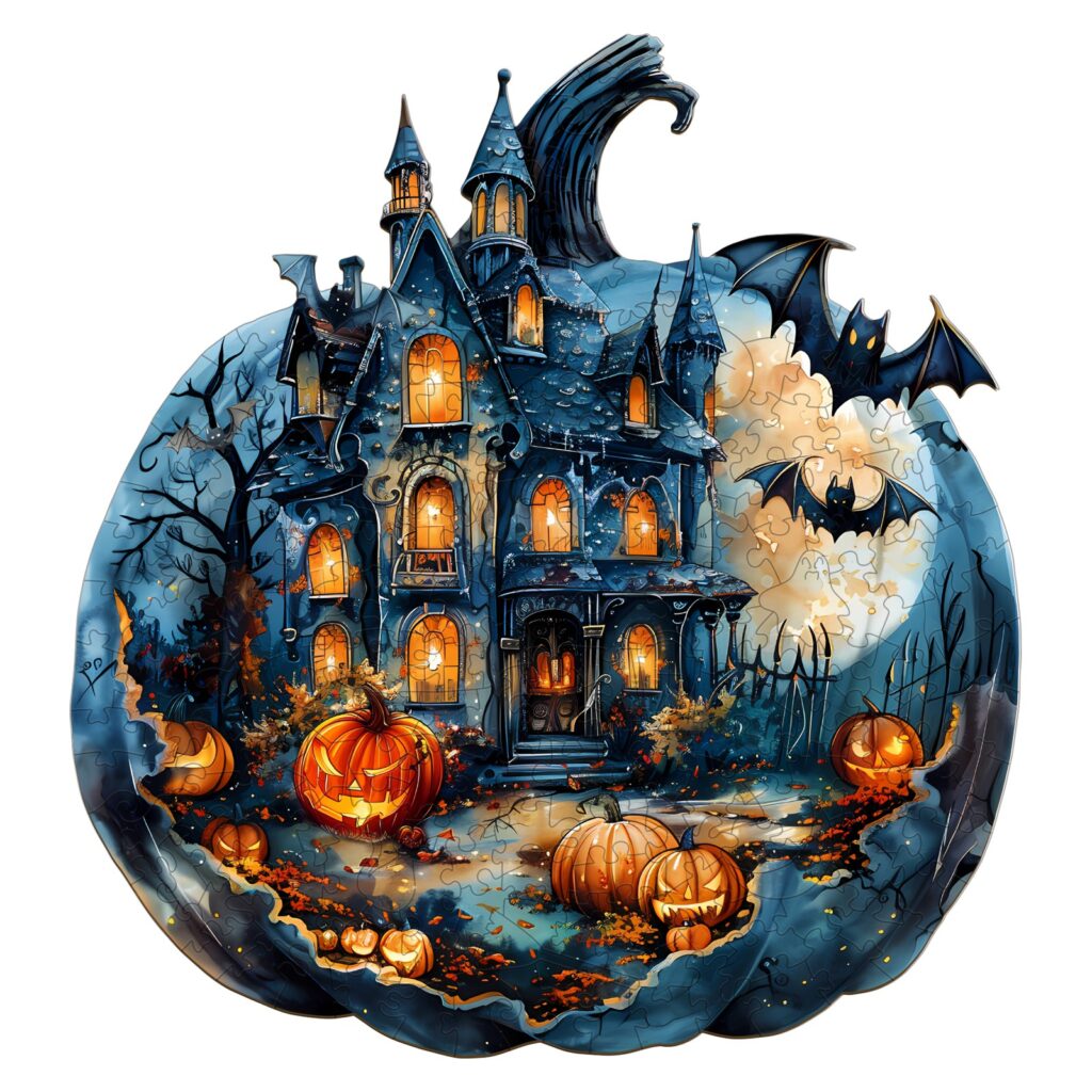 Wooden Jigsaw Puzzle-Halloween Pumpkin 66e4e6365fa44