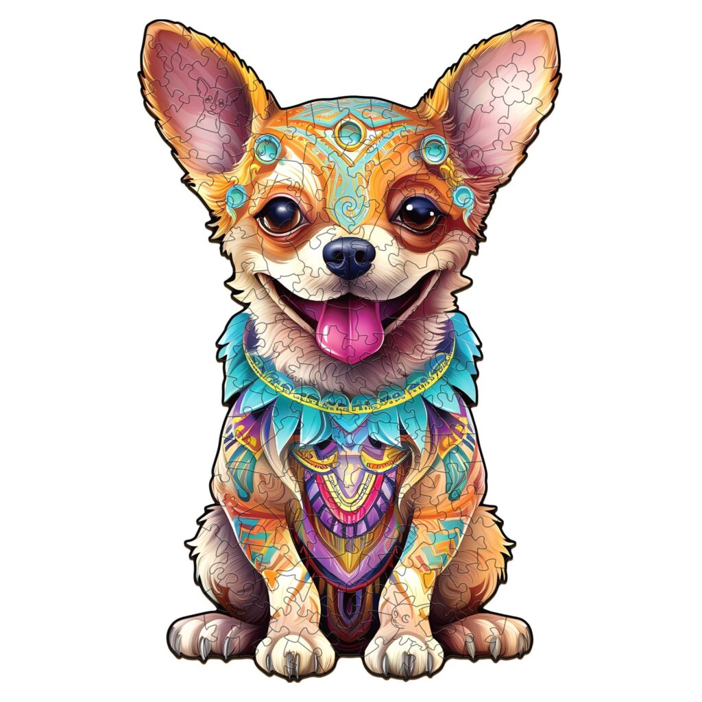 Wooden Jigsaw Puzzle-Happy Chihuahua 66db7943a85c5