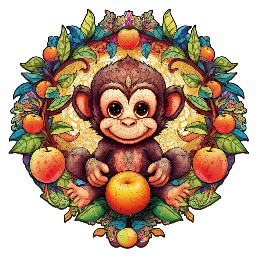 Wooden Jigsaw Puzzle-Happy Monkey 66e27b81df12f