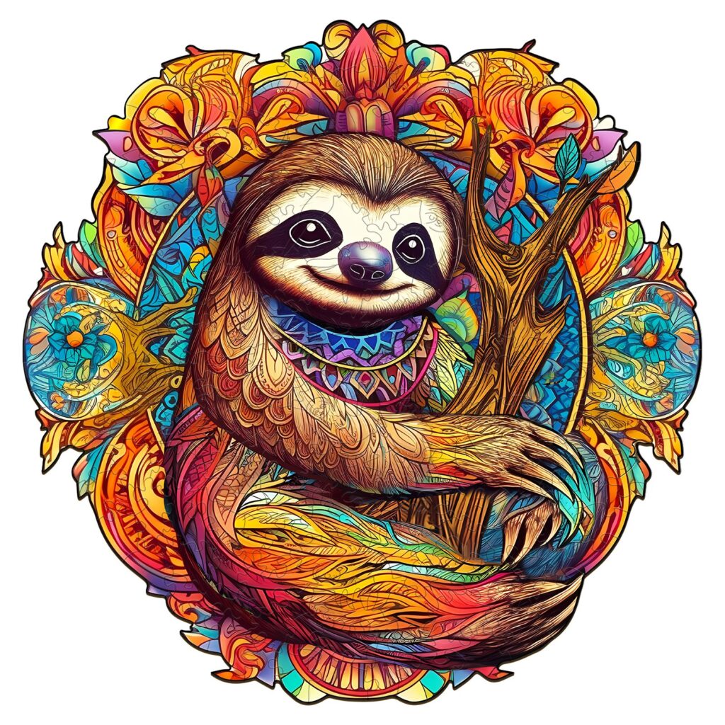Wooden Jigsaw Puzzle-HAPPY SLOTH 66e7ccd77cc9d