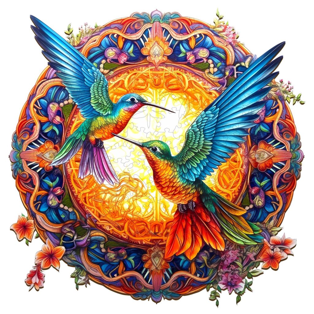 Wooden Jigsaw Puzzle-Hummingbird 2 66e42cab87fc4