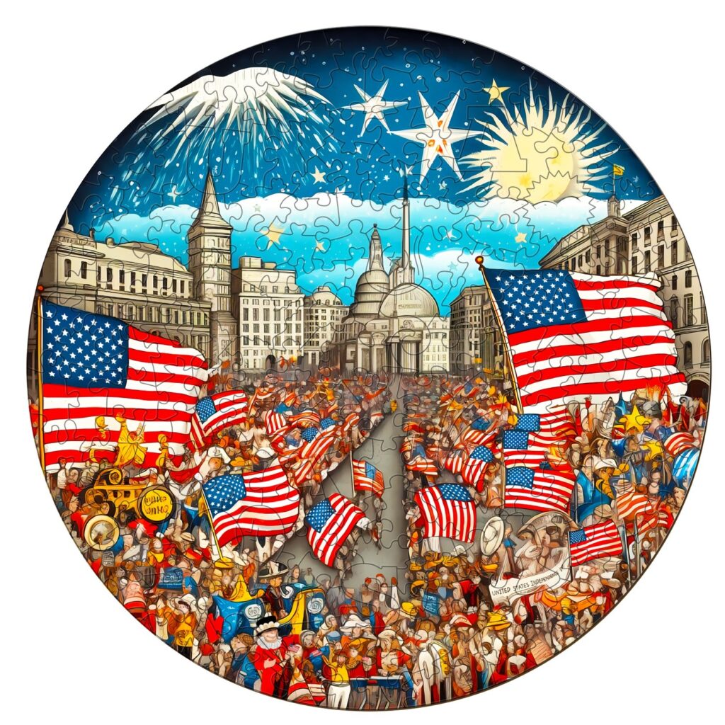 Wooden Jigsaw Puzzle-Independence Day Carnival 66d8bbd3ebc7b