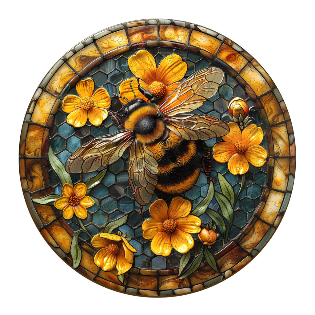 Wooden Jigsaw Puzzle-Leisurely Bee 66e21ea47d9c1