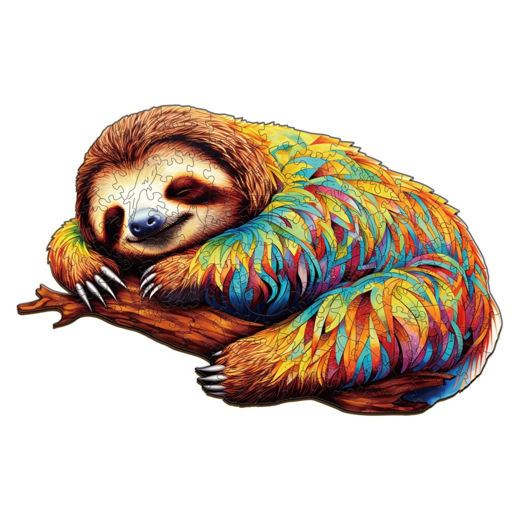 Wooden Jigsaw Puzzle-Leisurely Sloth 66ecff1b7a9ba