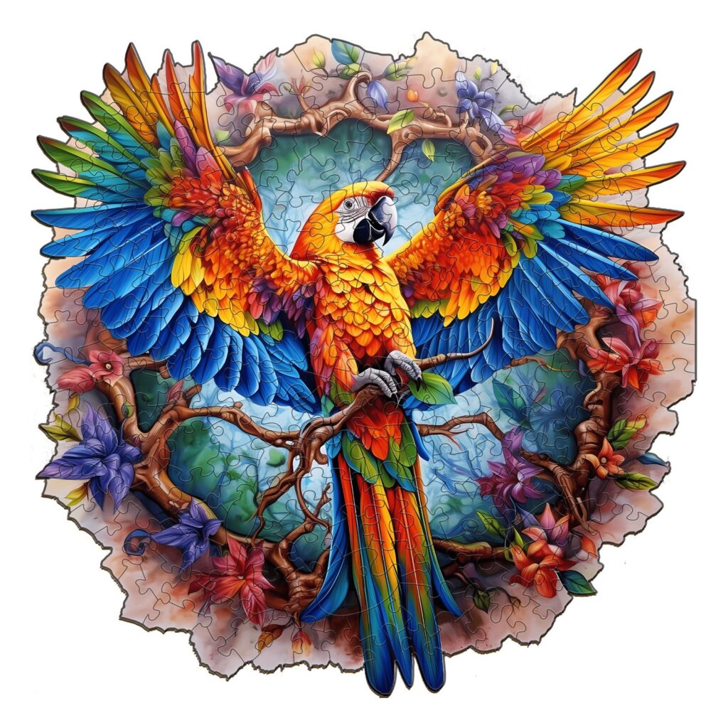 Wooden Jigsaw Puzzle-Lively Parrot 66dbff3b9fcff