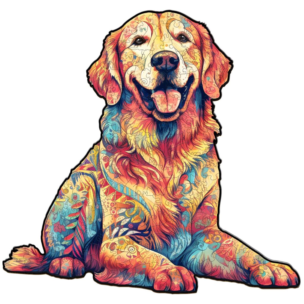 Wooden Jigsaw Puzzle-Loyal Golden Retriever 66d89ce86aa7c