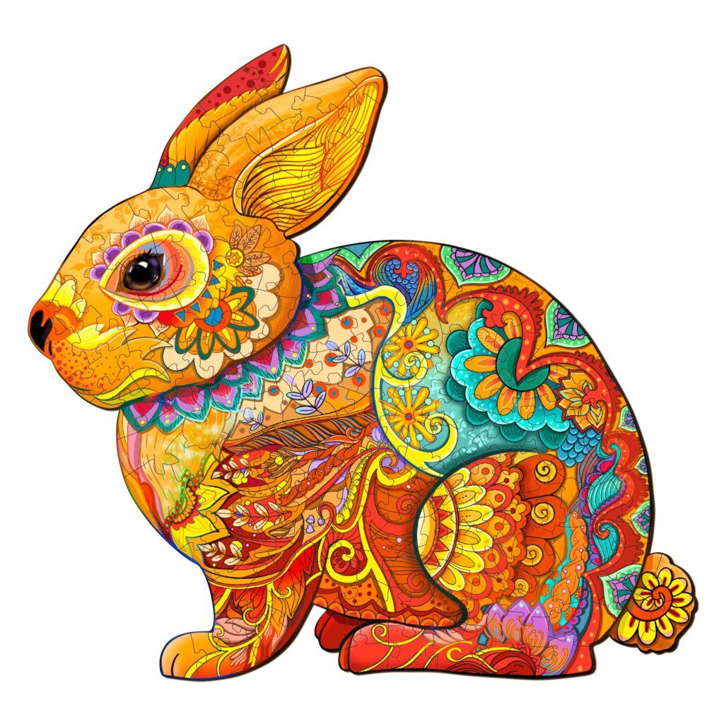 Wooden Jigsaw Puzzle-LUCKY RABBIT 66dedb69865fa