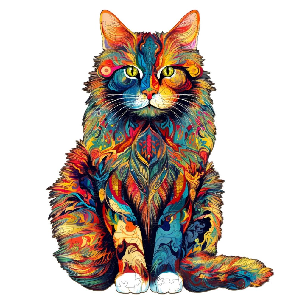 Wooden Jigsaw Puzzle-Maine Cat 66e969593eab6