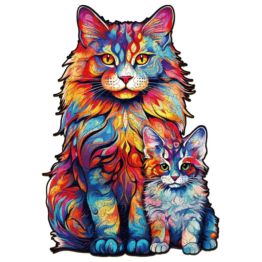 Wooden Jigsaw Puzzle-Maine Coon family-2 66da6d1d643ad