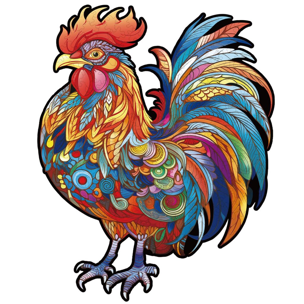 Wooden Jigsaw Puzzle-Majestic Cock 66dfa9ade8e66
