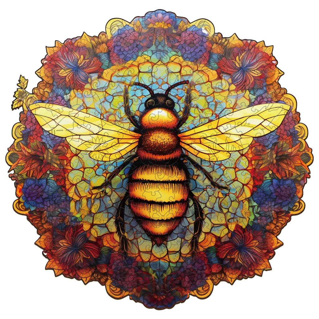 Wooden Jigsaw Puzzle-MANDALA BEE 66ecc13b417ce