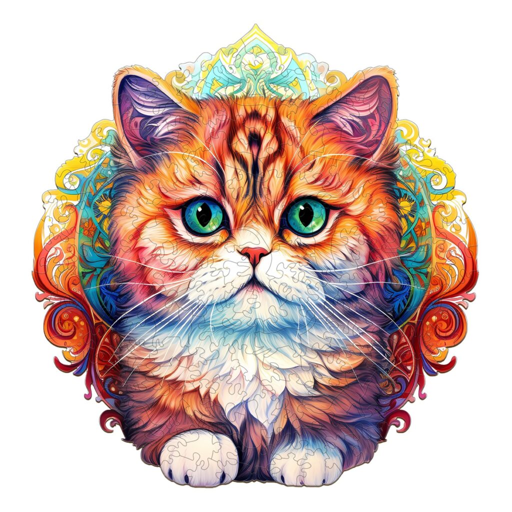 Wooden Jigsaw Puzzle-MANDALA CAT 66e391fac47e2