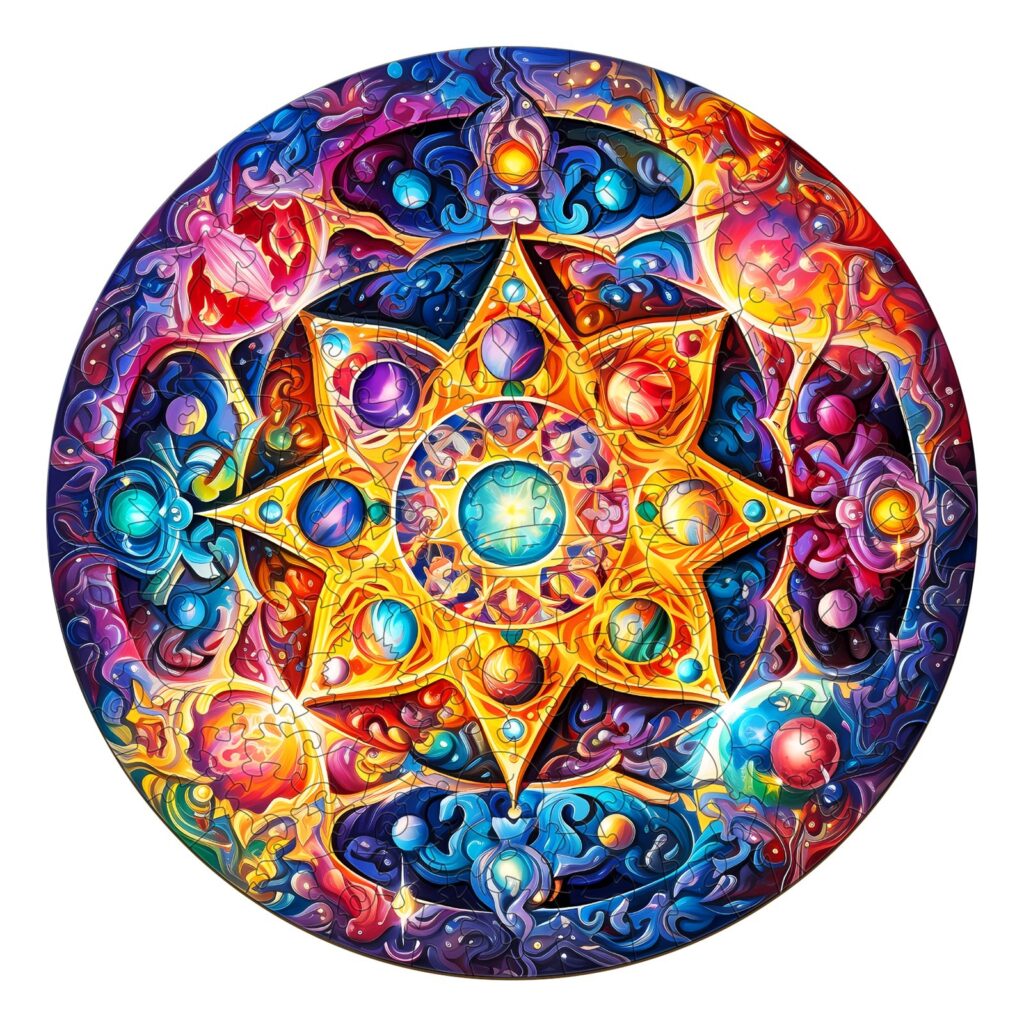 Wooden Jigsaw Puzzle-Mandala Planet 66e6a1c0c1599