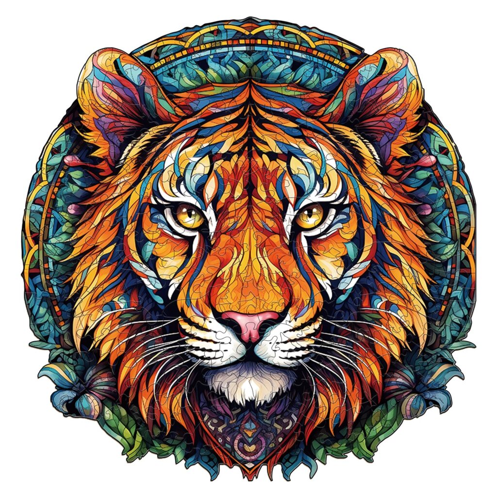 Wooden Jigsaw Puzzle-Mandala Tiger 66dc3d05828b8