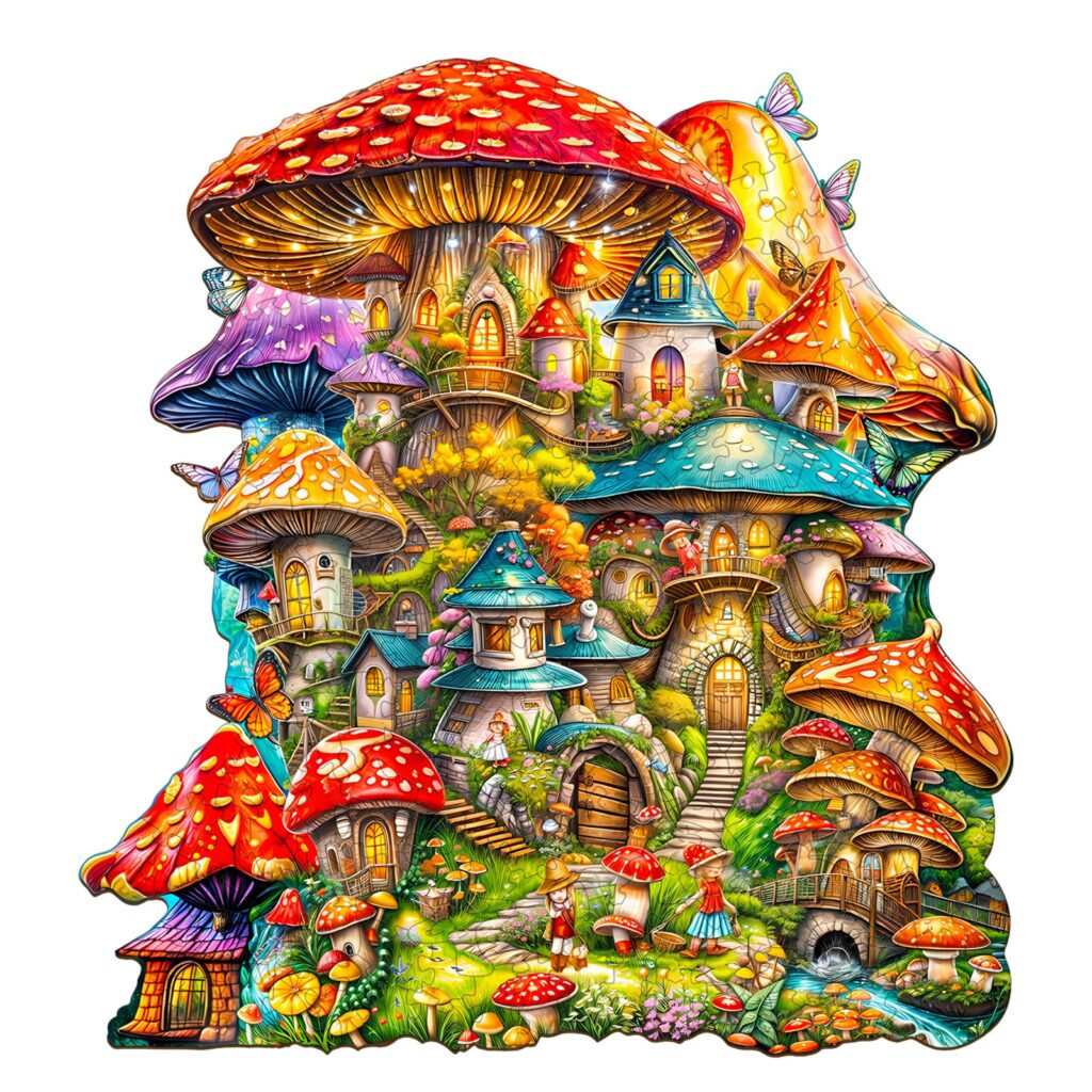 Wooden Jigsaw Puzzle – Mushroom House 66e01b2ac0fe1