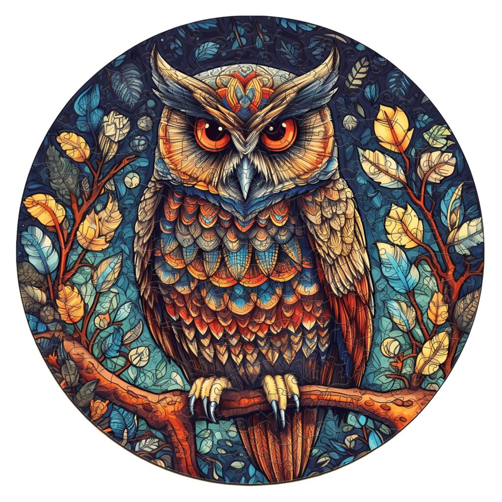 Wooden Jigsaw Puzzle-Mystic Owl 66d9569665695