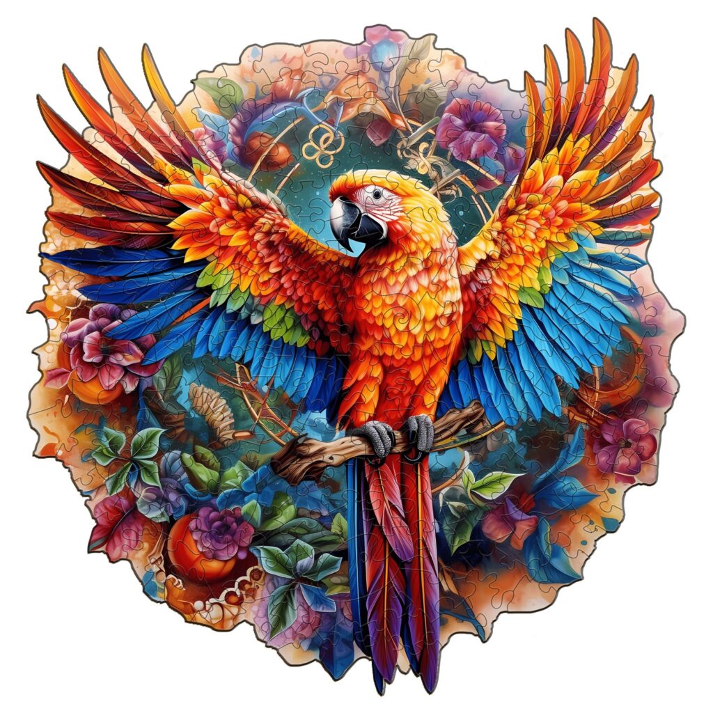 Wooden Jigsaw Puzzle-Naughty Parrot 66dc8fa46eb23