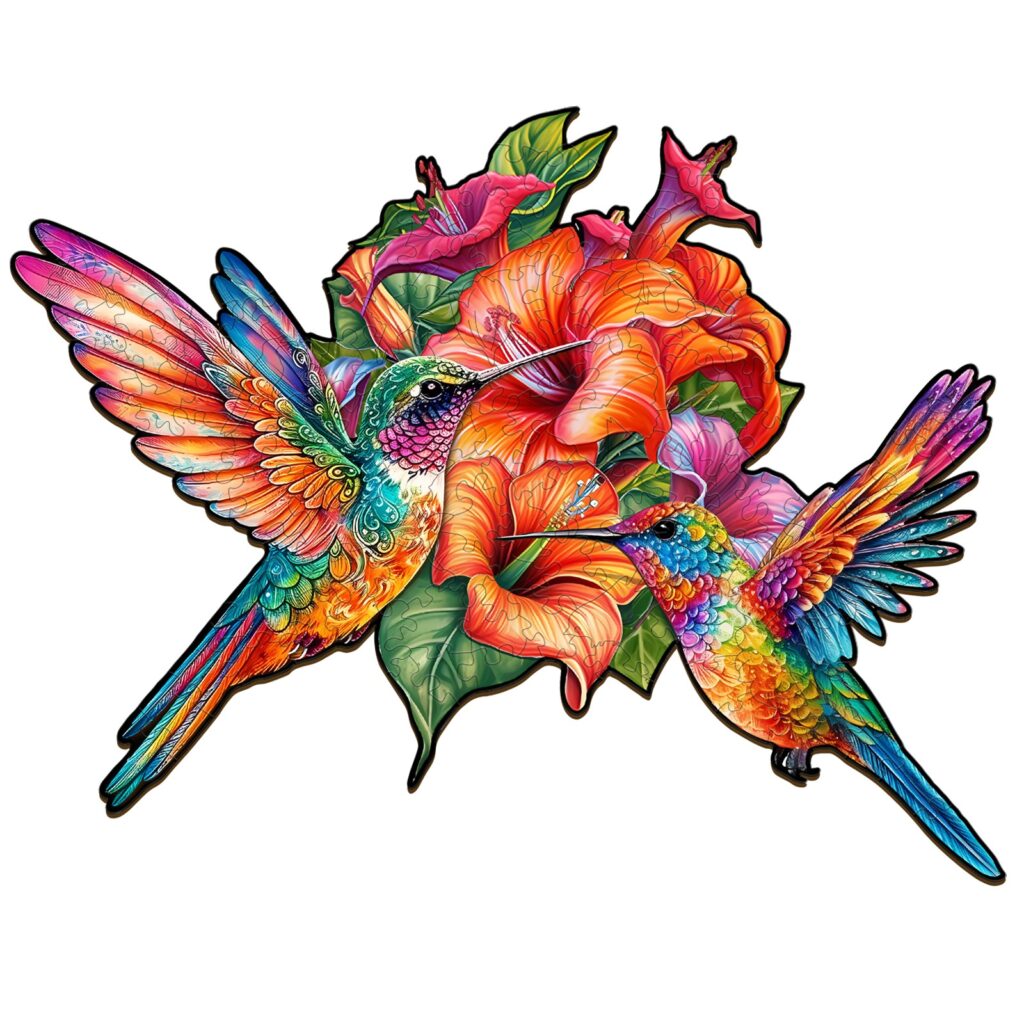 Wooden Jigsaw Puzzle-nectar-feeding hummingbirds 66e3878ac4e38