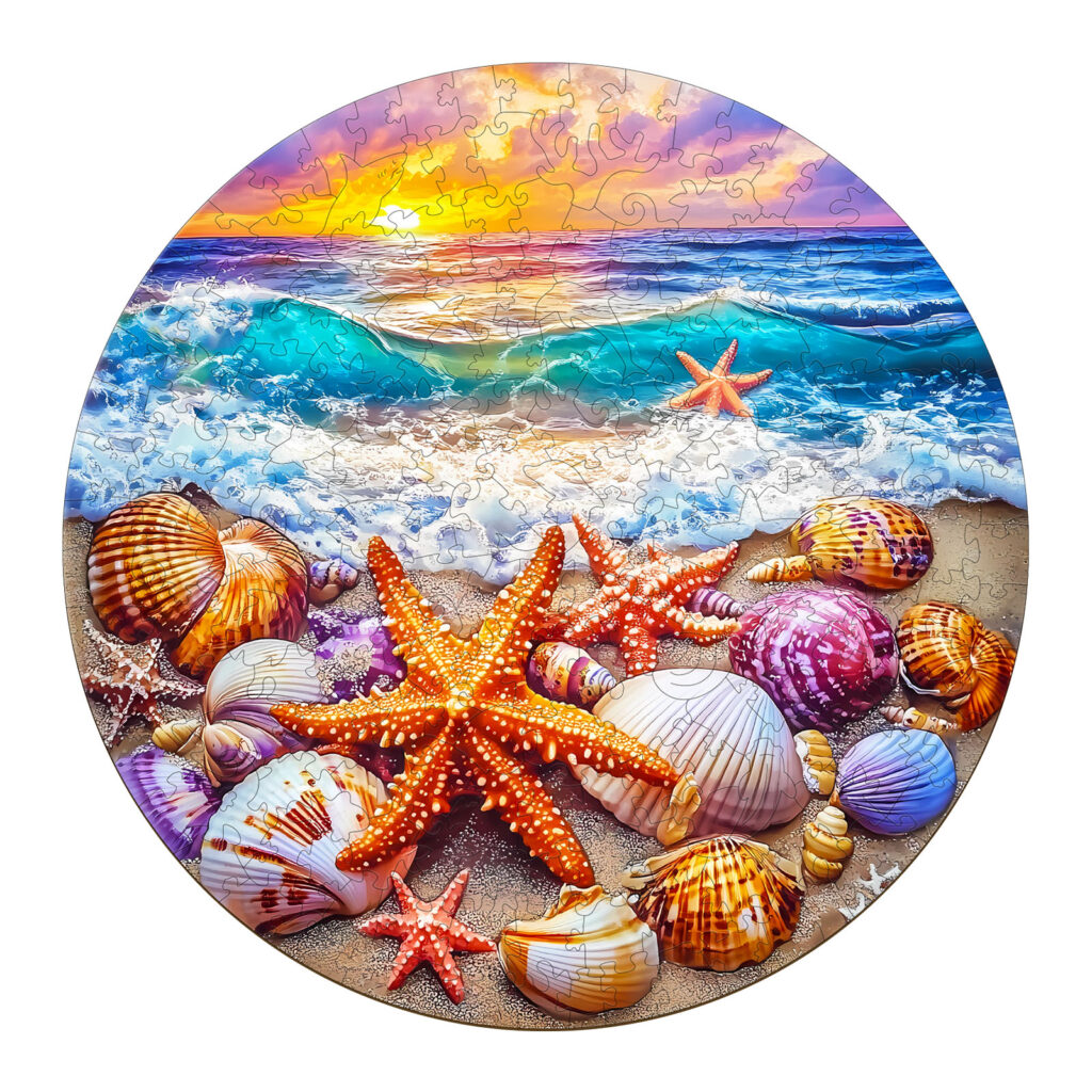 Wooden Jigsaw Puzzle-Ocean and Shells 66e5ddc6af1b9