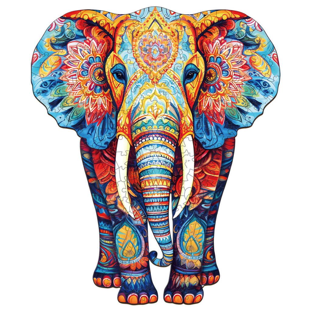 Wooden Jigsaw Puzzle – Orange Elephant 66e2145ab4241