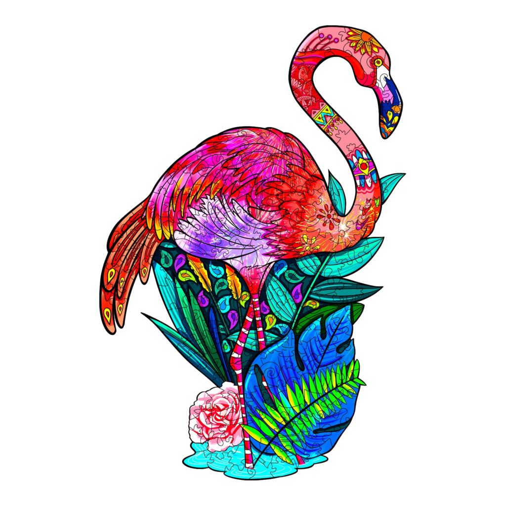 Wooden Jigsaw Puzzle-PASSIONATE FLAMINGO 66e4a85945a17
