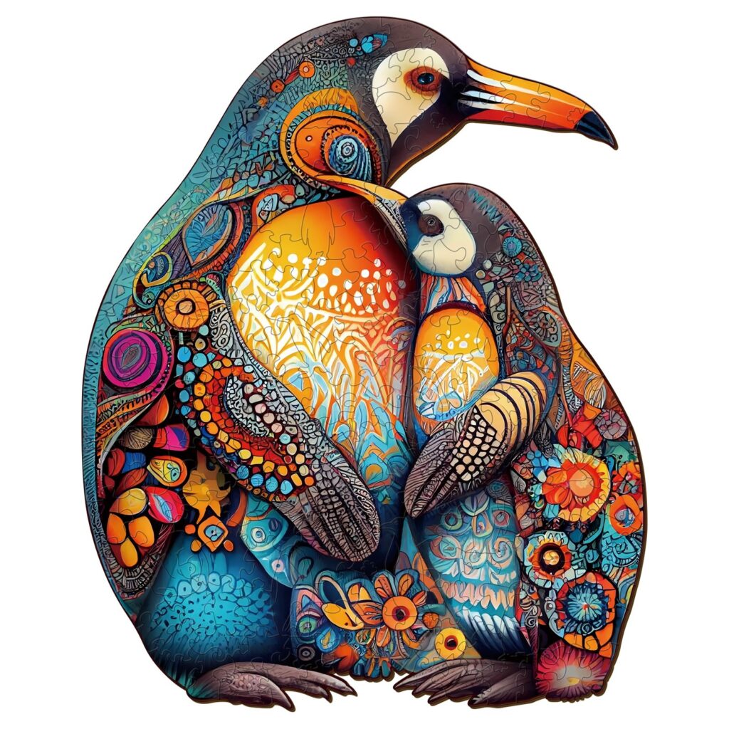 Wooden Jigsaw Puzzle-PENGUIN FAMILY 66eeee1f15685