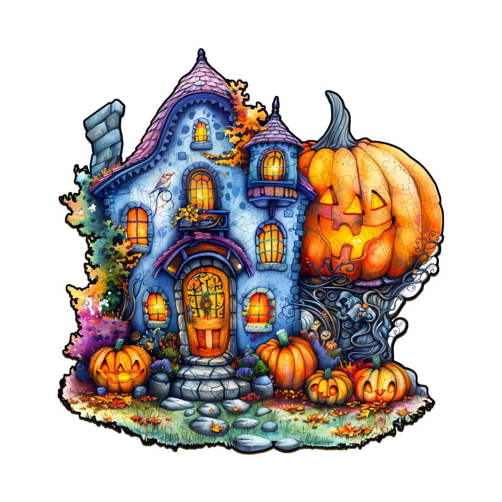 Wooden Jigsaw Puzzle-Pumpkin House 2 66e1b7993e4c0