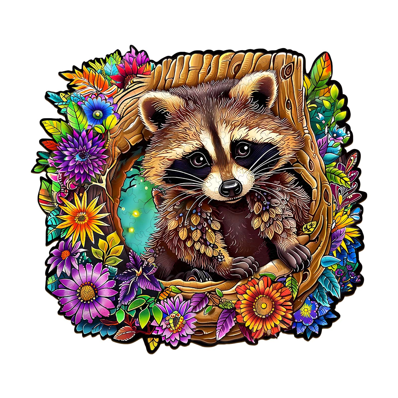 You are currently viewing Wooden Jigsaw Puzzle – Raccoon’s Secret Tree Den 66daab034fd23