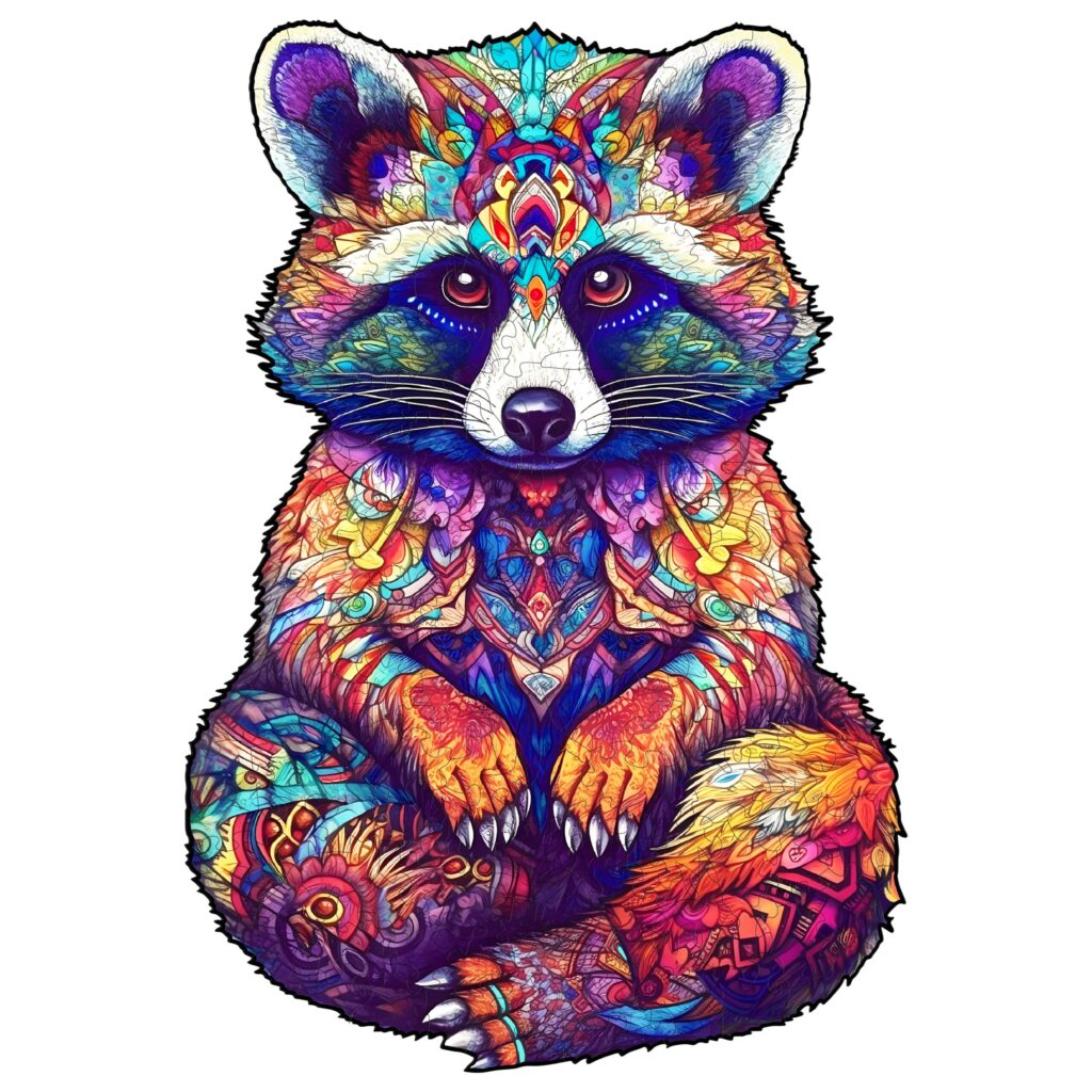 Wooden Jigsaw Puzzle-Resourceful Raccoon 66ed3ce43485e