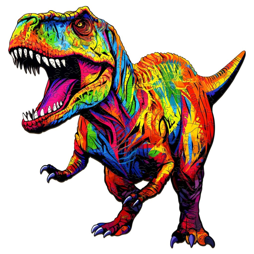 Wooden Jigsaw Puzzle-Roaring T-rex 66da397a2c183