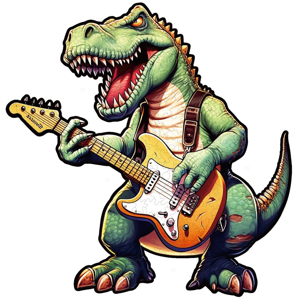 Wooden Jigsaw Puzzle-Rock T-Rex 66e32ae2518b8