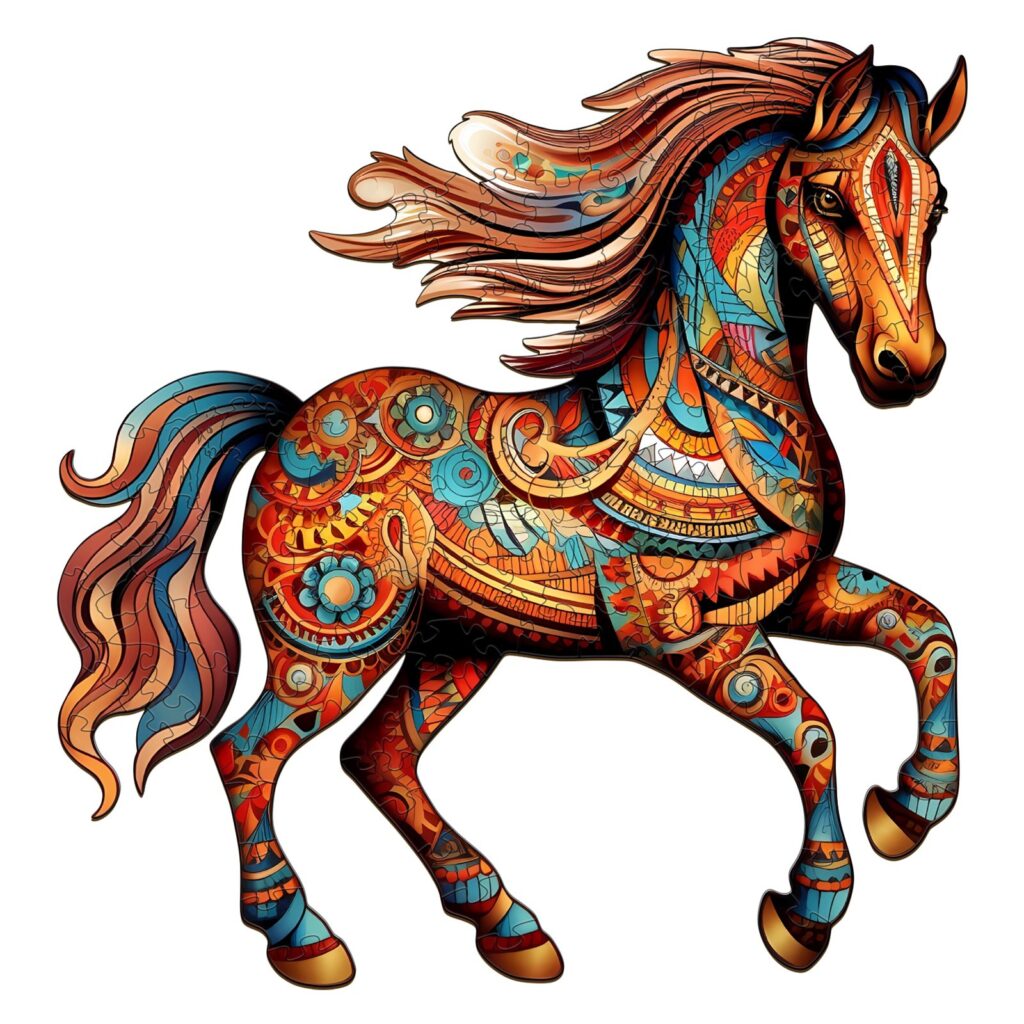 Wooden Jigsaw Puzzle-Running Horse 66dfc89c44885