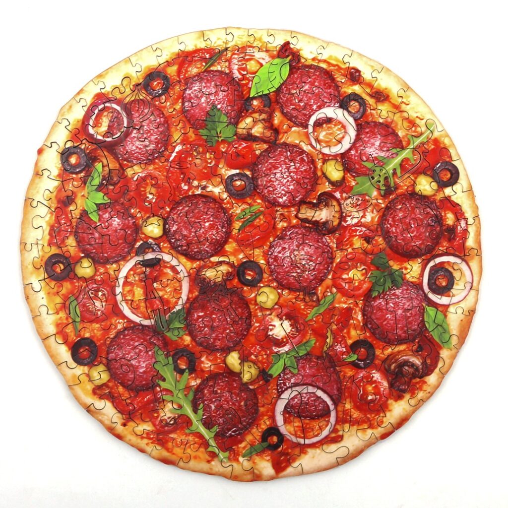 Wooden Jigsaw Puzzle-SAUSAGE PIZZA 66ee5db8baca9
