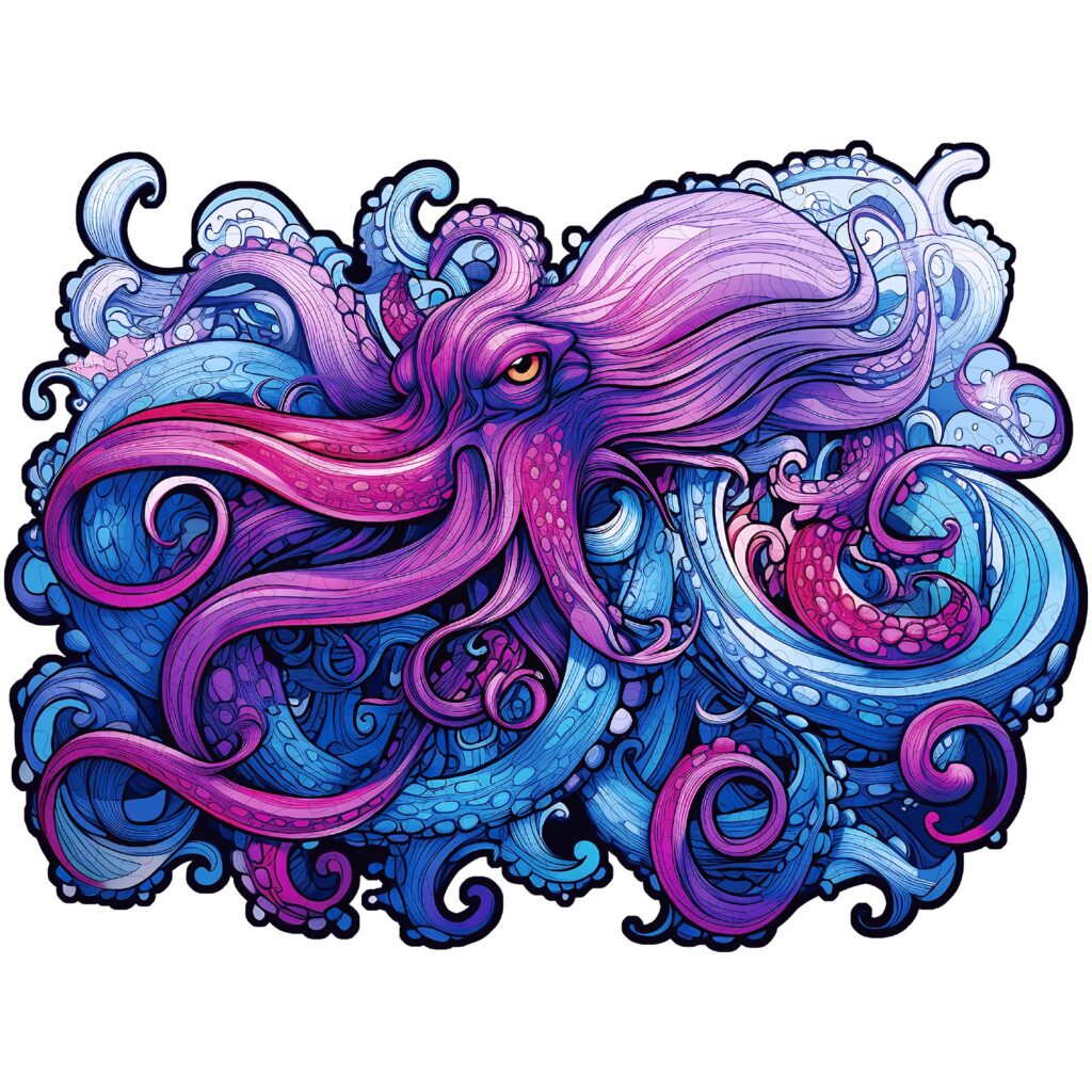 Wooden Jigsaw Puzzle-Sea Octopus 66dc1e3781ecc