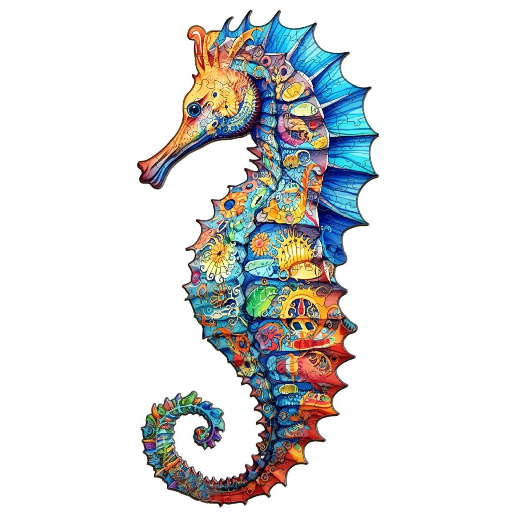 Wooden Jigsaw Puzzle-Seahorse 66da5850c269b