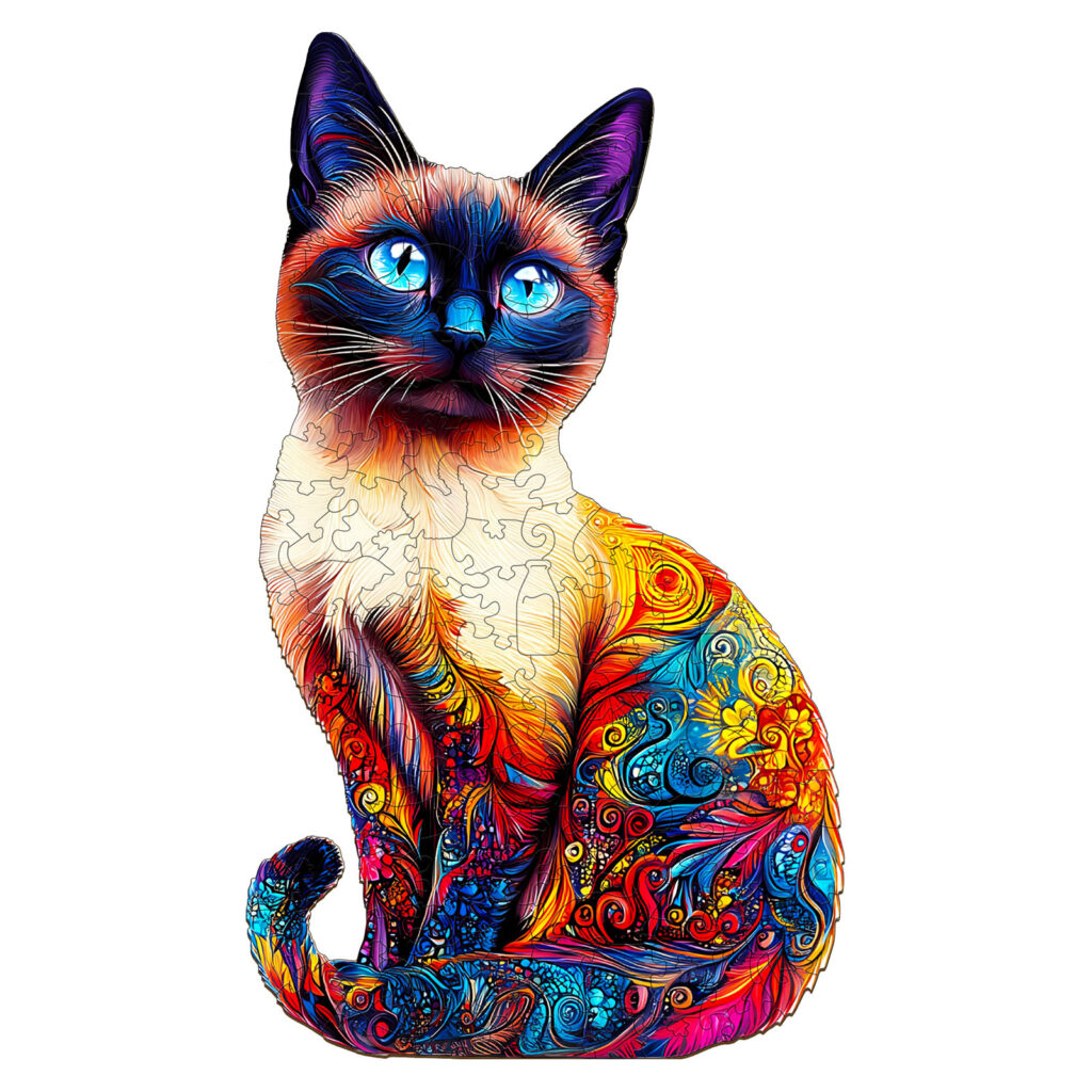 Wooden Jigsaw Puzzle-Siamese Cat 66e229107cc7a